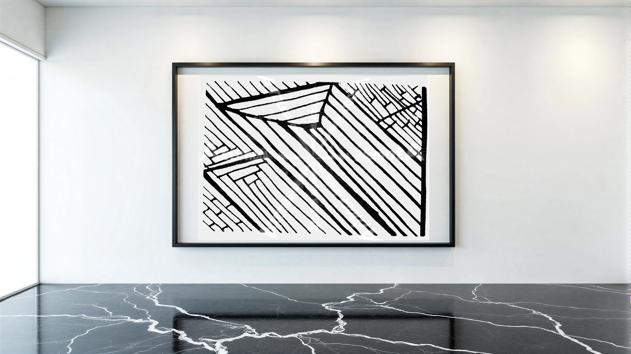 One digitized, hand-drawn black and white sketch by AtomotA (André P. Winter) featuring high-contrast organic mandala structures on textured paper, displayed in TheAtomotA ArtGallery.