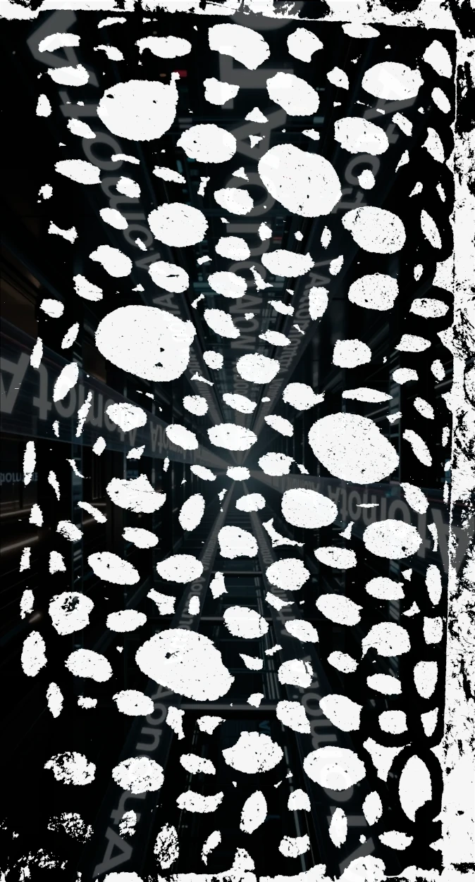 Nr_10, High-contrast pencil drawings on textured cardboard by AtomotA, showing organic cell patterns in black and white