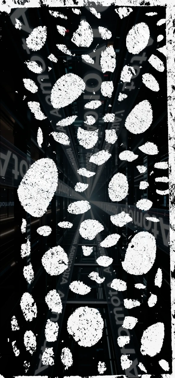 Nr_9, High-contrast pencil drawings on textured cardboard by AtomotA, showing organic cell patterns in black and white
